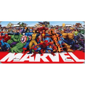 Marvel Comics Heroes and Villains Photo License Plate